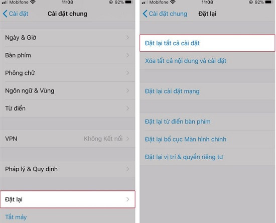 Khôi phục cài đặt gốc cho điện thoại iPhone