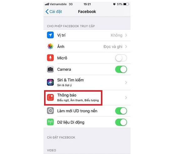 Khắc phục iPhone không hiển thị thông báo Facebook