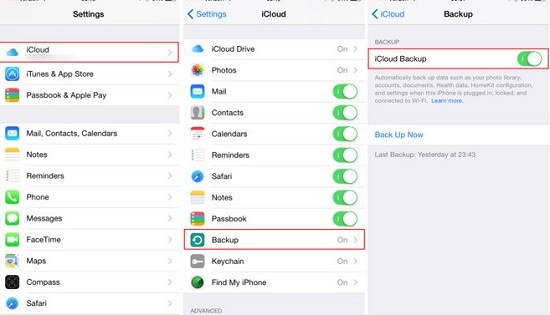 Kiểm tra cài đặt iCloud