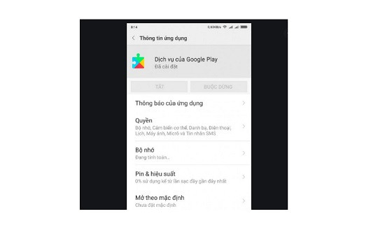 Xóa bộ nhớ Dịch vụ của Google Play