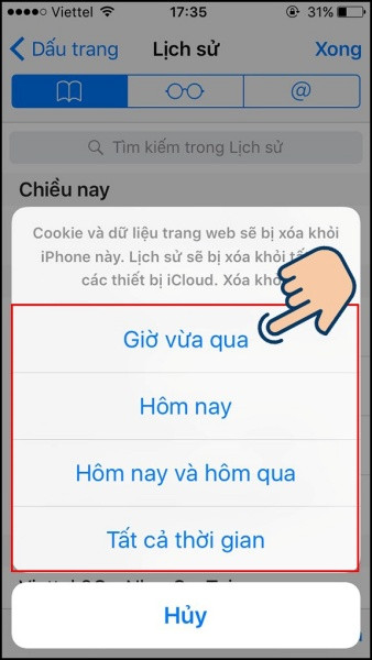 Cách xóa lịch sử tìm kiếm Safari trên iPhone