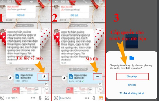 Cách mở file word trên zalo Cách mở file word trên zalo