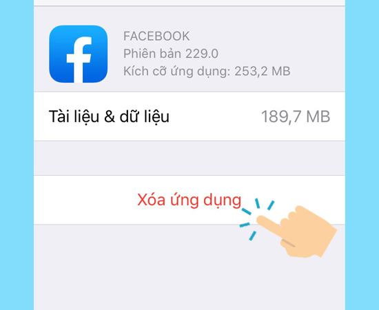 Xóa ứng dụng Facebook trên iPhone