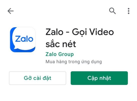 Cập nhật Zalo Cập nhật Zalo