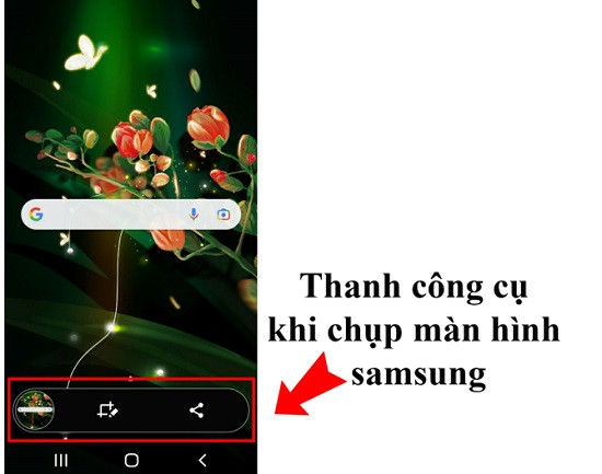 Thanh công cụ khi chụp màn hình Samsung Thanh công cụ khi chụp màn hình Samsung
