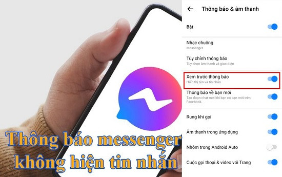 Thông báo Messenger không hiện nội dung tin nhắn