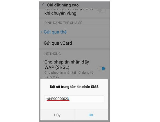 Thay đổi số trung tâm tin nhắn Xiaomi Thay đổi số trung tâm tin nhắn Xiaomi