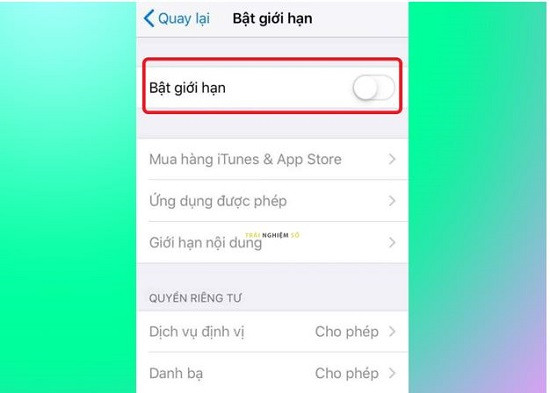 Bật giới hạn iPhone Bật giới hạn iPhone