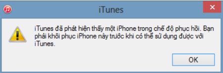 iPhone chưa từng đồng bộ với iTunes trước đó