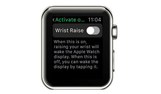 Sáng màn hình khi nâng cổ tay Apple Watch