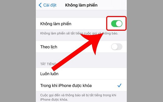 Không làm phiền trên iPhone