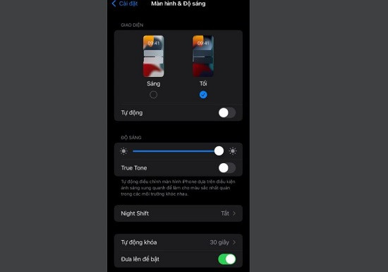Điều chỉnh độ sáng màn hình iPhone 13 Pro Max
