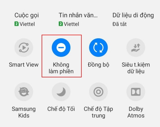 Tắt bỏ chế độ Không làm phiền Tắt bỏ chế độ Không làm phiền