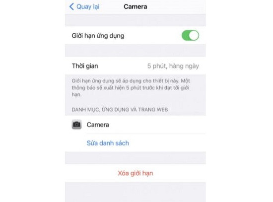 Tắt giới hạn camera trên iPhone Tắt giới hạn camera trên iPhone