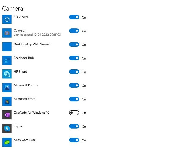 Bật camera cho ứng dụng trên laptop Win 10