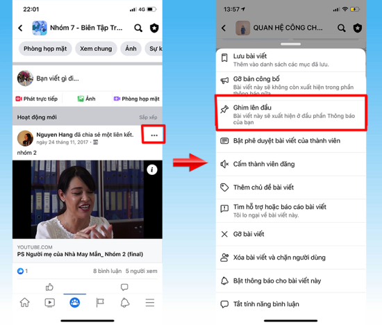 Facebook không ghim bài viết được