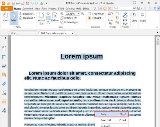 Bẻ khóa file PDF trước khi copy