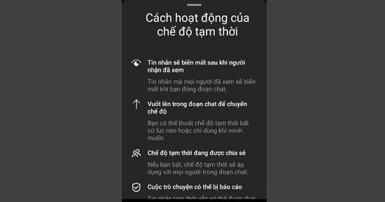 Chế độ tạm thời trong tin nhắn Instagram Chế độ tạm thời trong tin nhắn Instagram