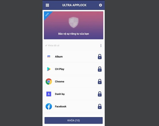 Khóa ứng dụng CH Play trên Android