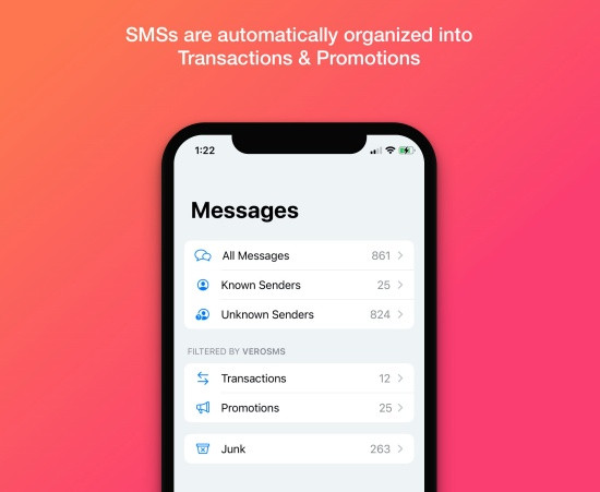 App VeroSMS chặn tin nhắn rác trên iPhone
