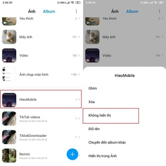 Cách ẩn album ảnh trên Xiaomi Cách ẩn album ảnh trên Xiaomi