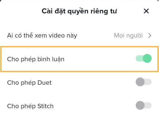 Cách tắt giới hạn bình luận TikTok