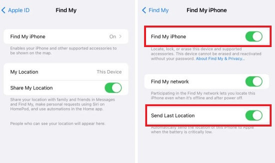 Kích hoạt Find My iPhone trên iPhone 11