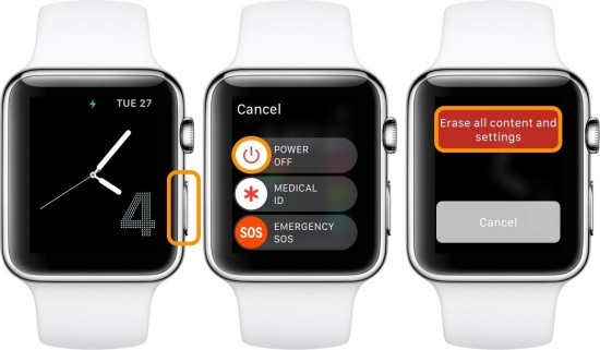 Reset Apple Watch trên chính thiết bị