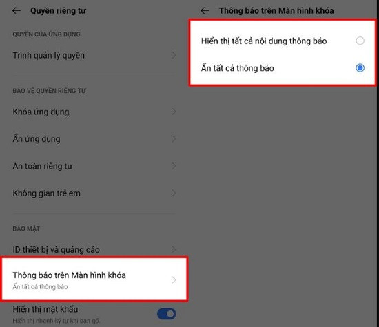 Ẩn thông báo trên màn hình khóa Realme Ẩn thông báo trên màn hình khóa Realme