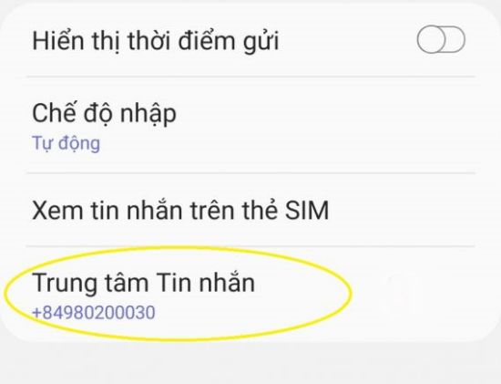 Kiểm tra số trung tâm nhắn tin Kiểm tra số trung tâm nhắn tin