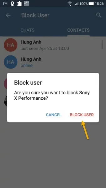 Cách chặn người khác trên Telegram
