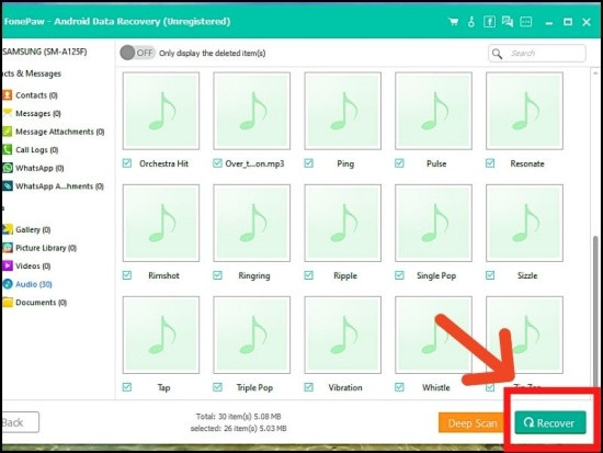 Cách khôi phục file ghi âm đã xóa trên Android bước 6