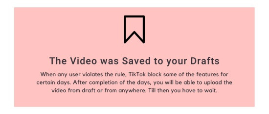 Video đăng lên TikTok bị lưu vào bản nháp