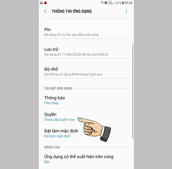 Cấp quyền cho ứng dụng Cấp quyền cho ứng dụng