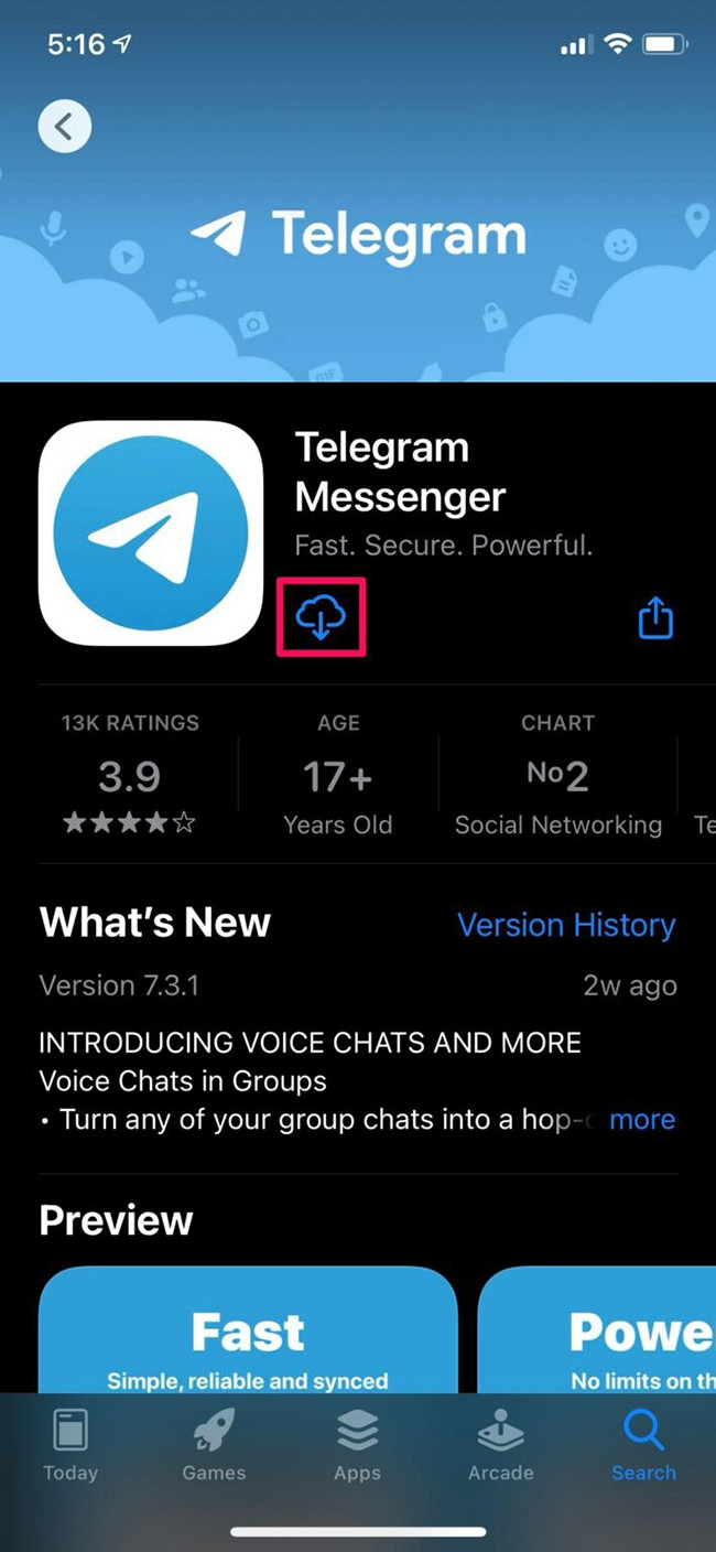 Tắt âm thanh video trên iPhone bằng Telegram