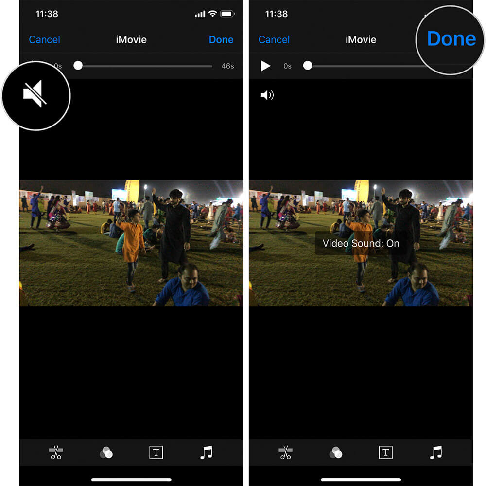 Xóa âm thanh video qua ứng dụng iMovie