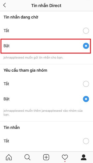 Bật thông báo trực tiếp trên Instagram Bật thông báo trực tiếp trên Instagram