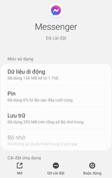 Buộc dừng Messenger Buộc dừng Messenger