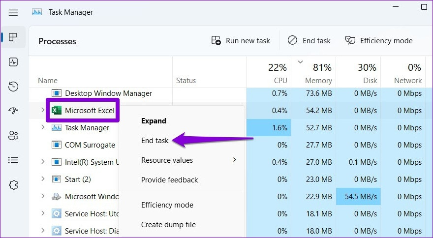 Đóng Excel từ Trình quản lý tác vụ Đóng Excel từ Trình quản lý tác vụ