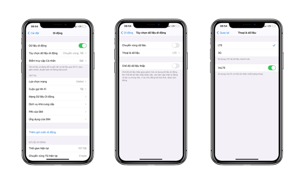 Tắt VoLTE Tắt VoLTE