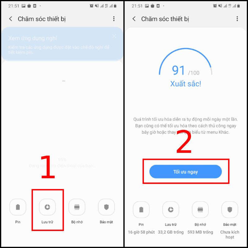Tối ưu hóa bộ nhớ điện thoại Vivo Tối ưu hóa bộ nhớ điện thoại Vivo