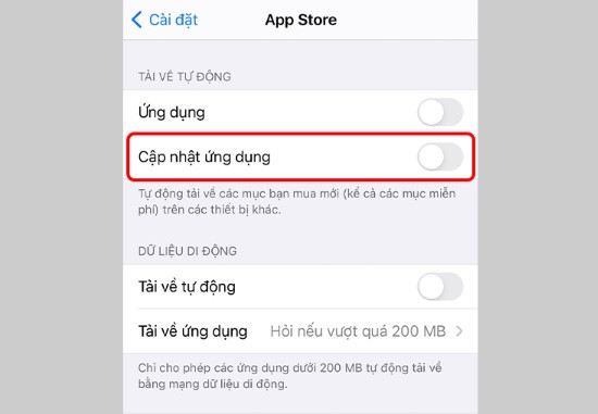 Tắt tính năng tự động cập nhật ứng dụng Tắt tính năng tự động cập nhật ứng dụng