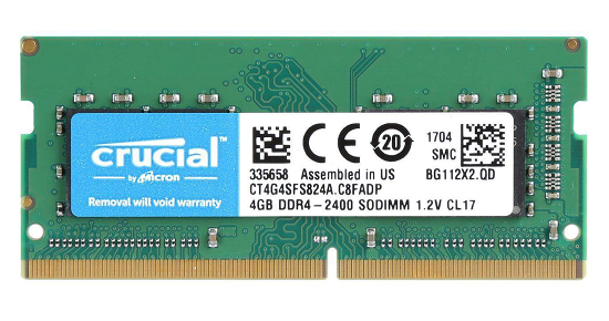 Thay Ram Laptop Crucial DDR4 4GB 2400MHz 1.2v CT4G4SFS824A