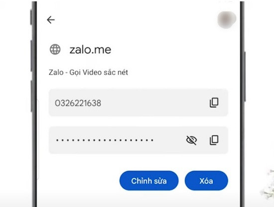 Cách xem mật khẩu Zalo khi quên bước 3