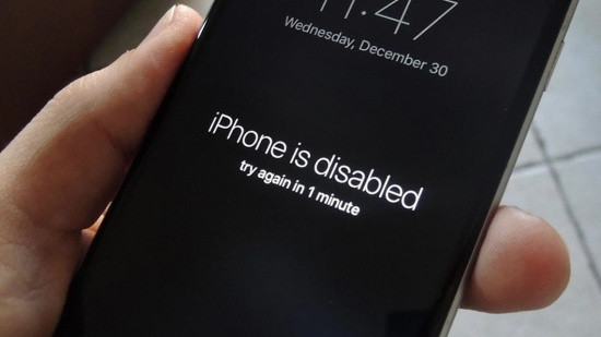 Nhập sai mật khẩu iPhone bị vô hiệu hóa