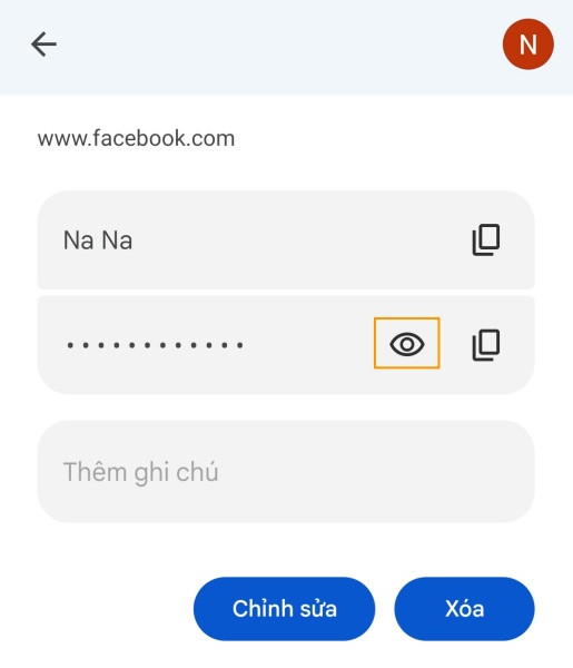 Cách xem mật khẩu Facebook trên Xiaomi bước 3