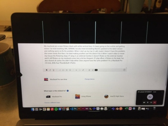 Màn hình Macbook Pro 2018 bị sọc