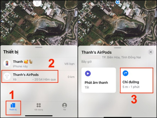 Cách tìm Airpods qua ứng dụng Tìm