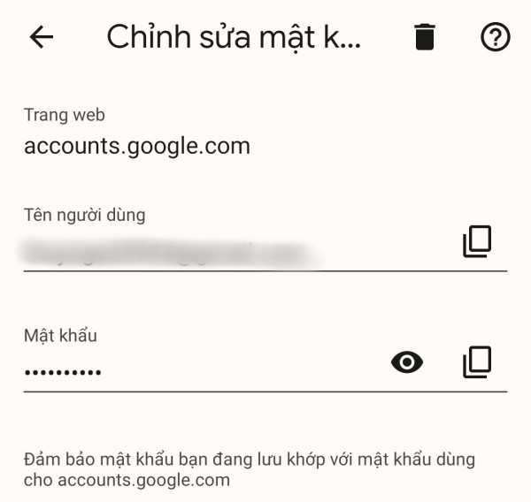 Cách xem xét lại password Gmail bên trên điện thoại cảm ứng Android
