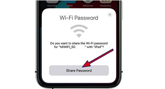 Chia sẻ mật khẩu wifi
